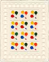 balloons embossed quilt art and gifts, embossed quilt gifts, embossed quilt paintings and prints by artists Jane Billman and Gregg Billman