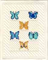 butterfly sampler embossed quilt art and gifts, embossed quilt gifts, embossed quilt paintings and prints by artists Jane Billman and Gregg Billman