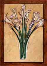 calla lilies botanical art and plant life gifts, paintings of flowers and botanical prints by artists Jane Billman and Gregg Billman