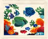 coral harmony sea life embossed art and sea life gifts, sea life paintings and sea life prints, by artists Jane Billman and Gregg Billman