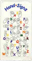 hand sign art and sign language gifts, hand sign prints and sign language gifts, paintings and sign language paintings, sign language art and sign language art and gifts by artists Jane Billman and Gregg Billman