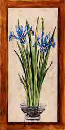 iris' blue botanical, flowers and plant life art and gifts, botanical, flowers and plant life gifts, botanical, flowers and plant life paintings and prints by artists Jane Billman and Gregg Billman