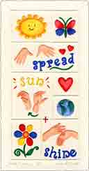 spread sunshine sign language and sign language art and sign language gifts, sign language prints and sign language gifts, paintings and sign language paintings, sign language art and angel art and gifts by artists Jane Billman and Gregg Billman