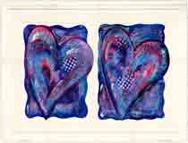 two hearts heart art and hearts art, hearts gifts and hearts gifts, hearts prints and hearts prints, hearts paintings and hearts paintings by artists Jane Billman and Gregg Billman